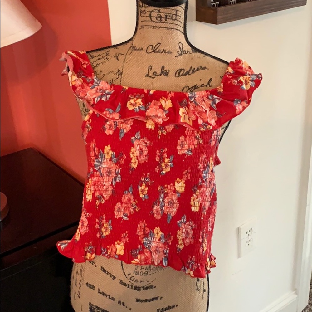 Off the shoulder flower top